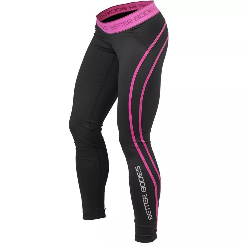 Лосины Better Bodies Athlete tights, леггинсы, черный/розовый