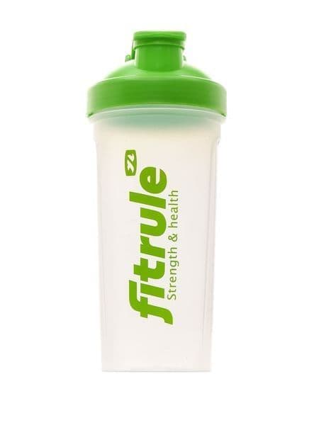 FitRule Шейкер классический с крючком (прозрачный зеленый лого+зеленая крышка)