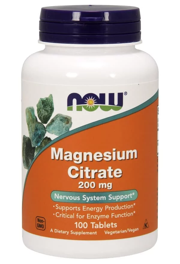 NOW Magnesium Citrate 200mg 100 tab фото
